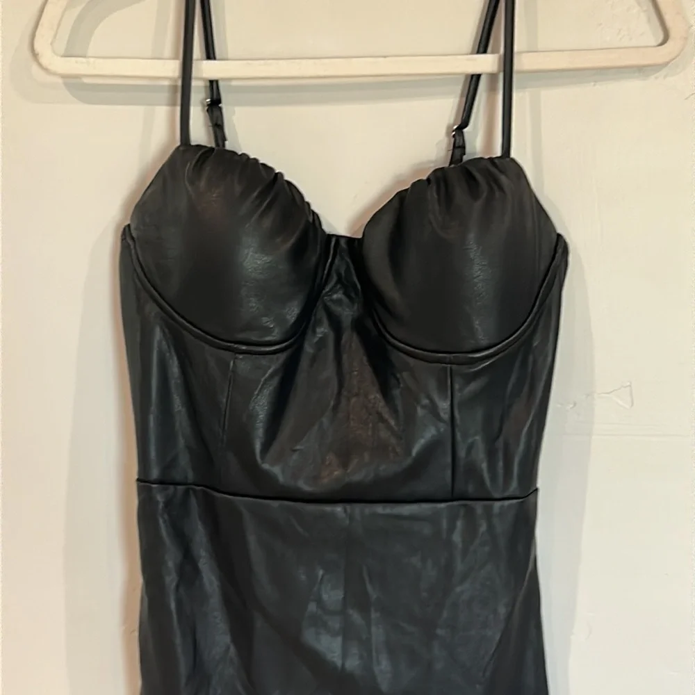 Shinestar bodycon dress size small vegan faux leather